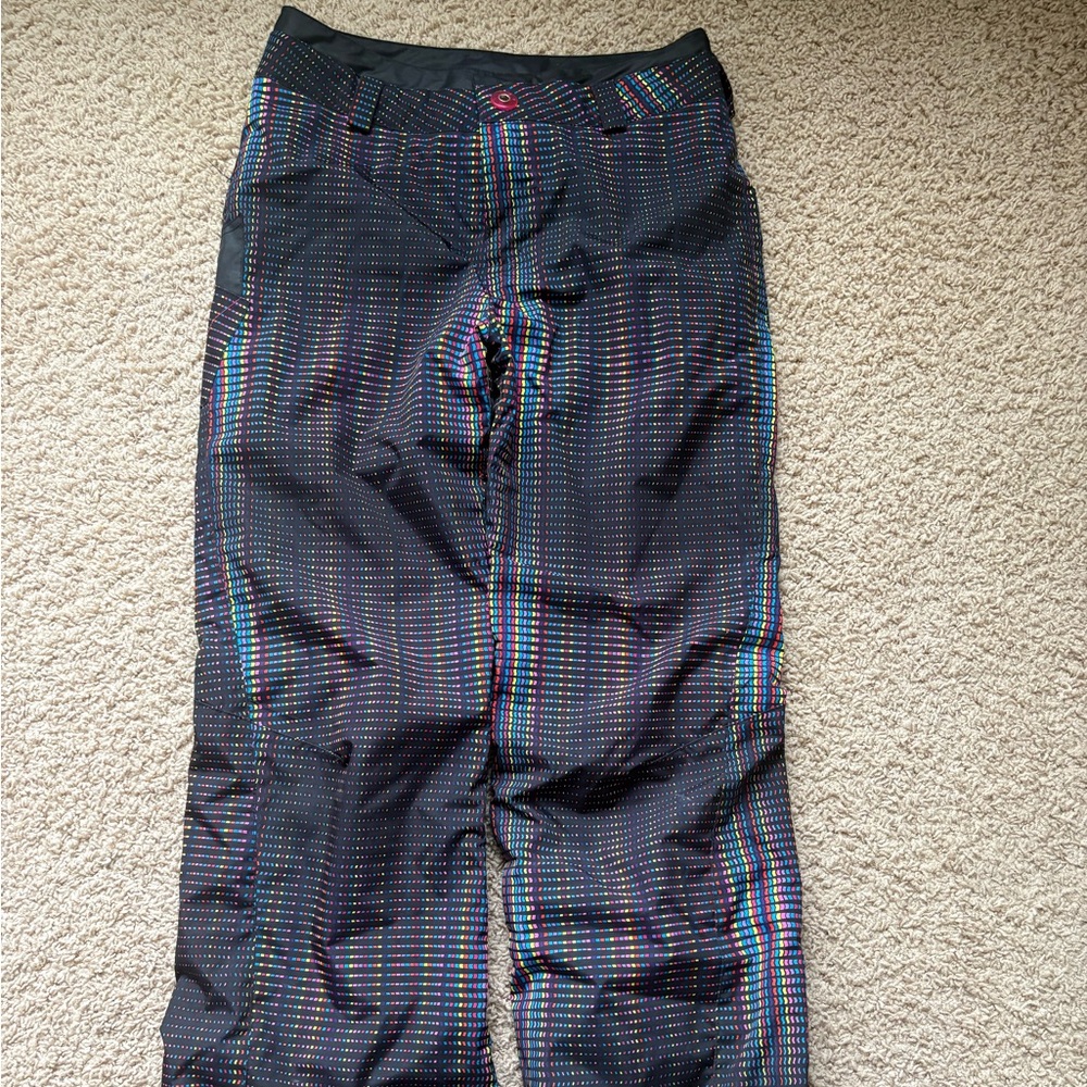 Kids Spider Black and Multicolor Patterned Snow Pants